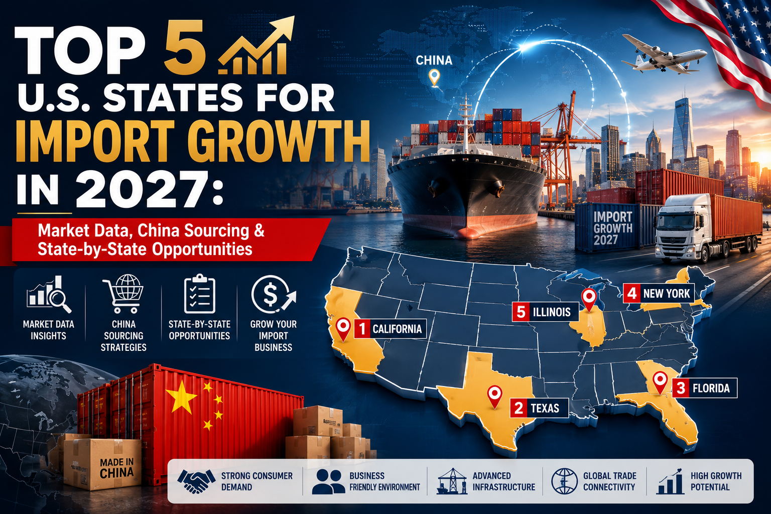 Top 5 U.S. States for Import Growth in 2027